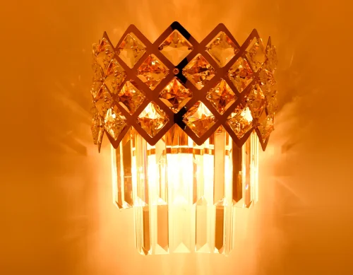Бра Traditional TR5284 Ambrella light прозрачный на 2 лампы, основание золотое в стиле классический  фото 4