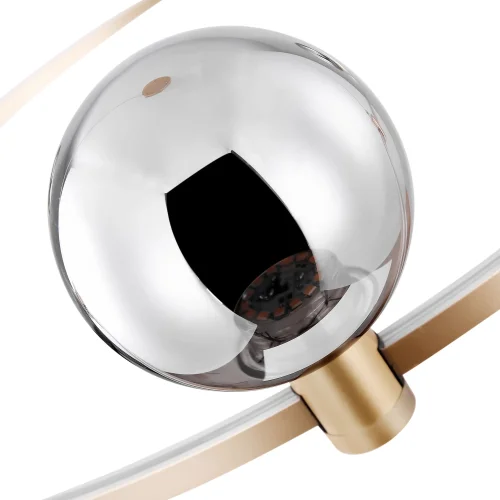 Светильник подвесной Urban FR4005PL-03G Freya чёрный серый 3 лампы, основание золотое в стиле современный лофт шар фото 3