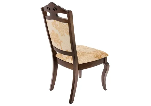 Деревянный стул Demer cappuccino A2 1838 Woodville, бежевый/ткань, ножки/дерево/коричневый капучино, размеры - ****510*600 фото 4