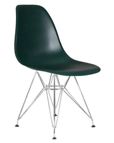 Стул обеденный 638APP-LMZL DSR, цвет сиденья тёмно-зеленый (G-13), цвет основания хромированная сталь Dobrin, зелёный/, ножки/металл/хром, размеры - ****460*535 фото 3