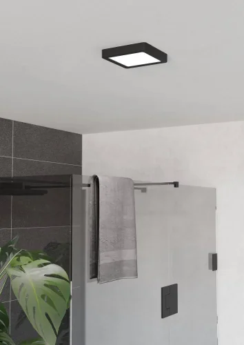 Светильник потолочный LED Fueva 901328 Eglo белый на 1 лампу, основание чёрное в стиле современный квадратный фото 2