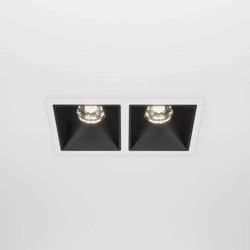 Светильник точечный Alfa LED DL043-02-10W4K-SQ-WB Maytoni белый чёрный на 2 лампы, основание чёрное белое в стиле современный фото 9