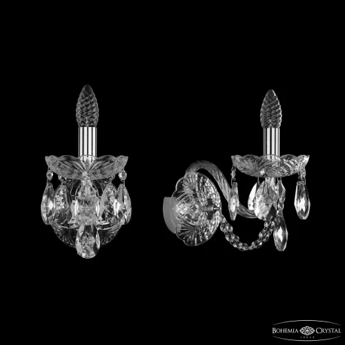 Бра 1402B/1/160/XL Ni Bohemia Ivele Crystal без плафона на 1 лампа, основание прозрачное никель в стиле классический sp
