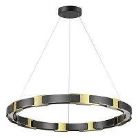 Светильник подвесной LED Fierro 4991/80L Odeon Light чёрный 1 лампа, основание чёрное в стиле современный хай-тек кольца