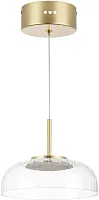 Светильник подвесной LED Acrile 738073 Lightstar прозрачный 1 лампа, основание золотое в стиле минимализм хай-тек современный 