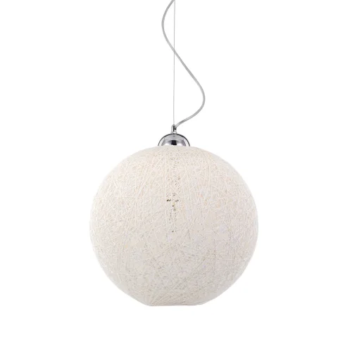 Светильник подвесной BASKET SP1 D40 PANNA Ideal Lux белый 1 лампа, основание хром в стиле современный шар