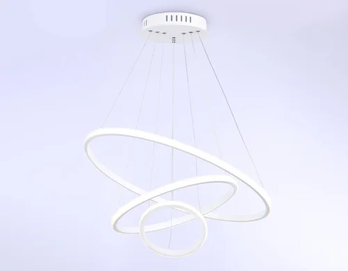 Светильник подвесной LED FL40818 Ambrella light белый 1 лампа, основание белое в стиле хай-тек современный кольца фото 2