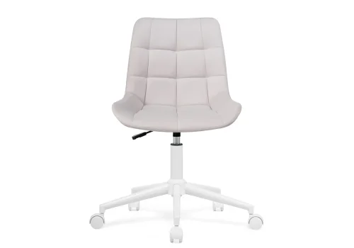 Компьютерное кресло Честер молочный / белый 572562 Woodville, молочный/велюр, ножки/металл/белый, размеры - *920***490*600 фото 2