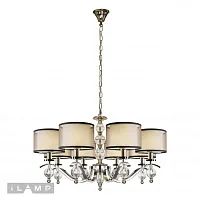 Люстра подвесная Malibu P2335-8 nic iLamp коричневая на 8 ламп, основание никель в стиле современный американский 