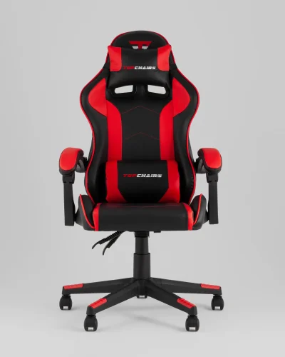 Кресло спортивное TopChairs Shadow, черно-красный УТ000039459 Stool Group, чёрный красный/экокожа, ножки/полимер/чёрный, размеры - 1250*1350***490*470 фото 4