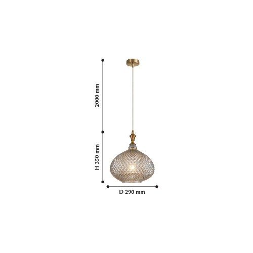 Светильник подвесной Cupola 2180-1P Favourite прозрачный янтарный 1 лампа, основание латунь в стиле современный выдувное фото 2