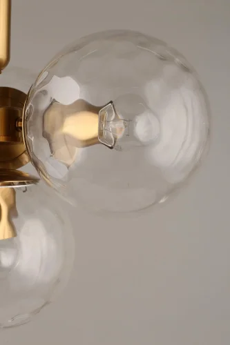 Светильник подвесной Lora APL.728.06.04 Aployt прозрачный 4 лампы, основание латунь в стиле современный лофт шар фото 8