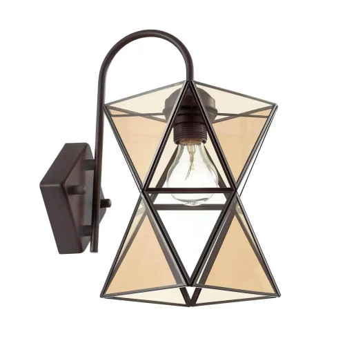 Бра лофт Polihedron Brown 1920-1W Favourite прозрачный на 1 лампа, основание коричневое в стиле лофт 