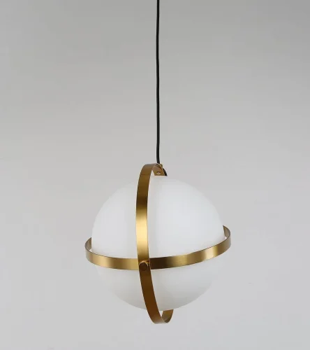 Светильник подвесной Signia LDP 6833-200 WT+GD Lumina Deco белый на 1 лампу, основание бронзовое в стиле современный шар