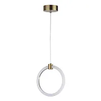 Светильник подвесной LED Nova 5297/7L Lumion белый 1 лампа, основание золотое в стиле минимализм кольца