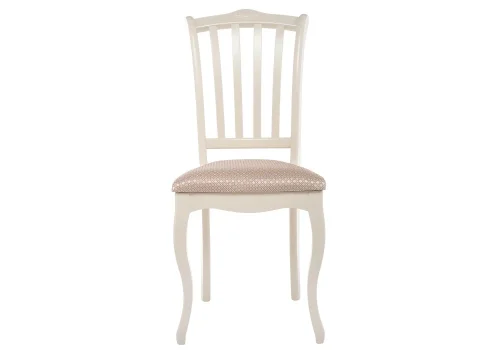 Деревянный стул Виньетта бежевый 371205 Woodville, бежевый/ткань, ножки/массив березы дерево/молочный, размеры - ****440*500 фото 2
