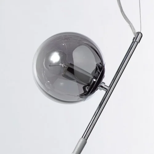 Светильник подвесной Гамбург 605015904 DeMarkt серый чёрный 4 лампы, основание хром в стиле современный шар фото 6