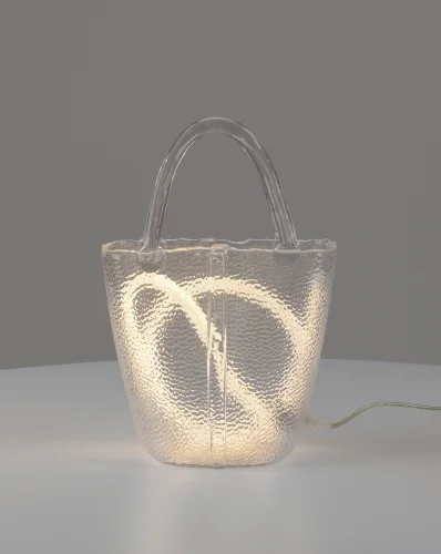 Настольная лампа LED Bag V11674-TL Moderli прозрачная на 1 лампу, основание прозрачное стекло в стиле современный арт-деко фото 4