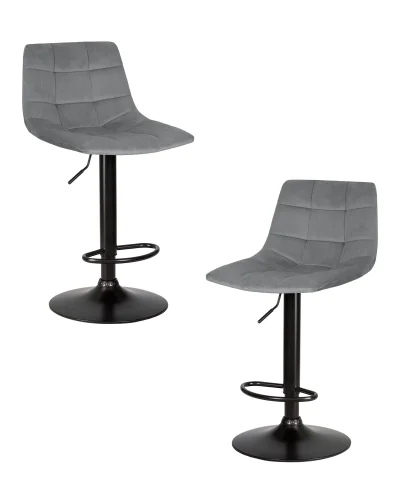 Стул барный набор 2 шт. SET-2 5017_BlackBase-LM TAILOR BLACK, цвет сиденья серый велюр (MJ9-75), цвет основания черный Dobrin, /велюр, ножки/металл/чёрный, размеры - 920*1130***470*490 Стул барный набор 2 шт. SET-2 5017_BlackBase-LM TAILOR BLACK, цвет сиденья серый велюр (MJ9-75), цвет основания черный Dobrin, /велюр, ножки/металл/чёрный, размеры - 920*1130***470*490