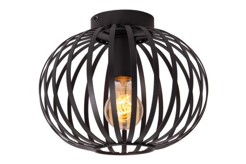 Светильник потолочный Мануела (Manuela) 81901/25/30 Lucide чёрный на 1 лампу, основание чёрное в стиле винтаж 