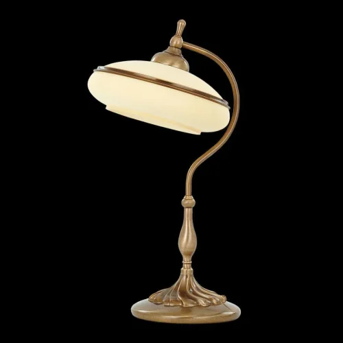 Настольная лампа San Marino SAN-LN-1(P) Kutek бежевая 1 лампа, основание бронзовое металл в стиле классический  фото 2