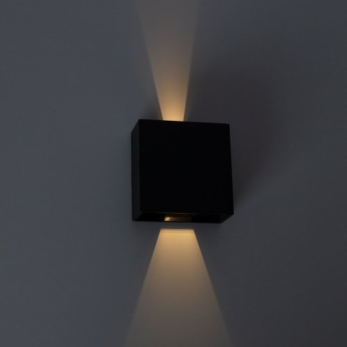 Настенный светильник LED Algol A1445AL-1BK Arte Lamp уличный IP54 чёрный 2 лампы, плафон чёрный в стиле современный LED фото 3