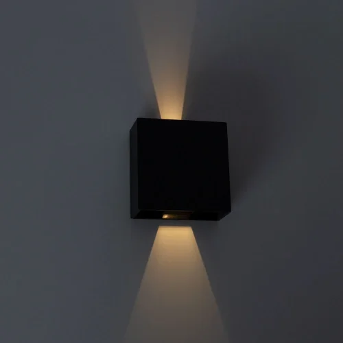 Настенный светильник уличный LED Algol A1445AL-1BK Arte Lamp уличный IP54 чёрный на 2 лампы, плафон чёрный в стиле современный LED фото 3