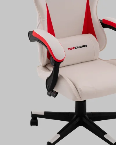 Кресло спортивное TopChairs Phantom, бело-красный УТ000039471 Stool Group, белый/экокожа, ножки/полимер/чёрный, размеры - 1170*1270**** фото 8