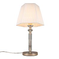Настольная лампа Laglio OML-88204-01 Omnilux белая 1 лампа, основание золотое хрусталь металл в стиле классика 