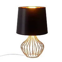 Настольная лампа Caroso OML-83524-01 Omnilux чёрная 1 лампа, основание золотое металл в стиле современный 