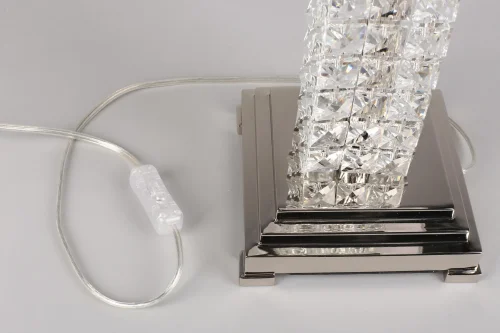 Настольная лампа Ireni APL.736.04.01 Aployt белая 1 лампа, основание хром хрусталь металл в стиле классический  фото 5