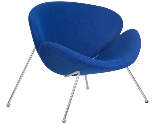 Кресло дизайнерское 72-LMO EMILY, цвет сиденья синий (AF6), цвет основания хромированная сталь Dobrin, синий/винил, ножки/металл/хром, размеры - ****810*780 фото 2