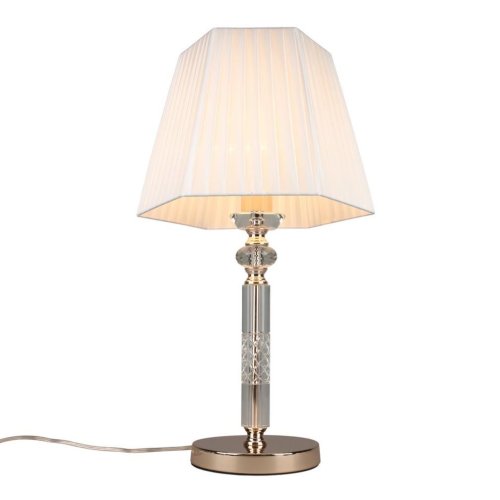 Настольная лампа Laglio OML-88204-01 Omnilux белая 1 лампа, основание золотое хрусталь металл в стиле классический 