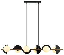 Светильник подвесной 224-023-06 Velante белый 6 ламп, основание чёрное в стиле современный шар