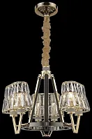 Люстра подвесная Viola WE152.06.303 Wertmark прозрачная на 6 ламп, основание золотое в стиле современный 