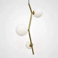 Светильник подвесной MATHIA 3 191669-23 ImperiumLoft латунь на 3 лампы, основание латунь в стиле современный скандинавский 