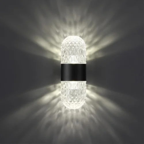 Настенный светильник уличный LED Estima 359296 Novotech уличный IP65 чёрный на 1 лампу, плафон прозрачный в стиле современный LED фото 2