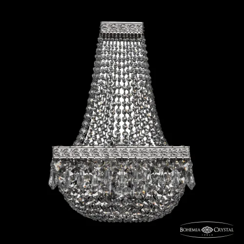 Бра 19012B/H2/25IV Ni Bohemia Ivele Crystal прозрачный на 3 лампы, основание никель в стиле классический sp