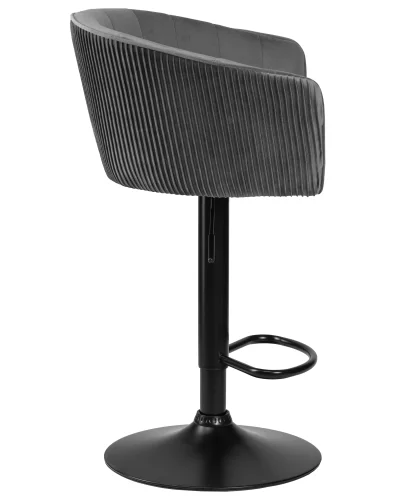 Стул барный  5025_BlackBase-LM DARCY BLACK, цвет сиденья серый (1922-19), цвет основания черное Dobrin, серый/велюр, ножки/металл/чёрный, размеры - 860*1070***510*460 фото 3
