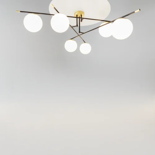 Люстра потолочная Nostalgia MOD048CL-06G Maytoni белая на 6 ламп, основание матовое золото в стиле современный шар фото 10