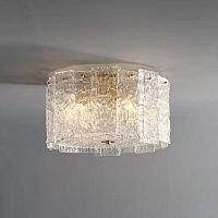 Люстра потолочная Manhattan C6315-D600 BR iLamp прозрачная на 6 ламп, основание латунь в стиле классический Люстра потолочная Manhattan C6315-D600 BR iLamp прозрачная на 6 ламп, основание латунь в стиле классический