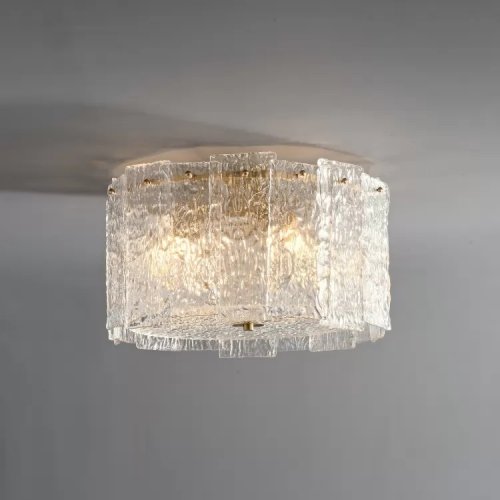 Люстра потолочная Manhattan C6315-D600 BR iLamp прозрачная на 6 ламп, основание латунь в стиле классический 