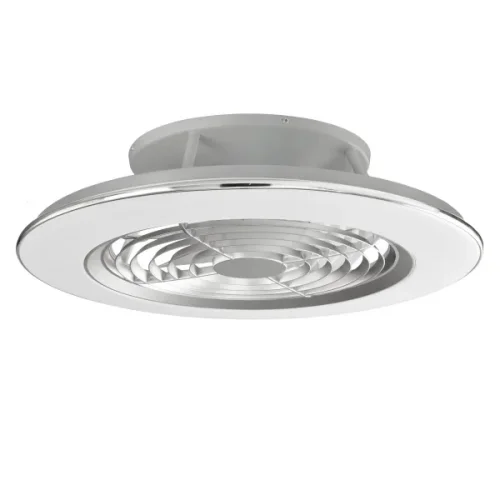 Люстра с вентилятором LED Alisio 6706 Mantra белая на 1 лампу, основание хром белое в стиле современный хай-тек 