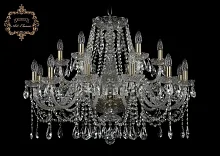 Люстра подвесная хрустальная 11.12.12+6.300.Br.Sp Bohemia Art Classic прозрачная на 18 ламп, основание бронзовое в стиле классический 