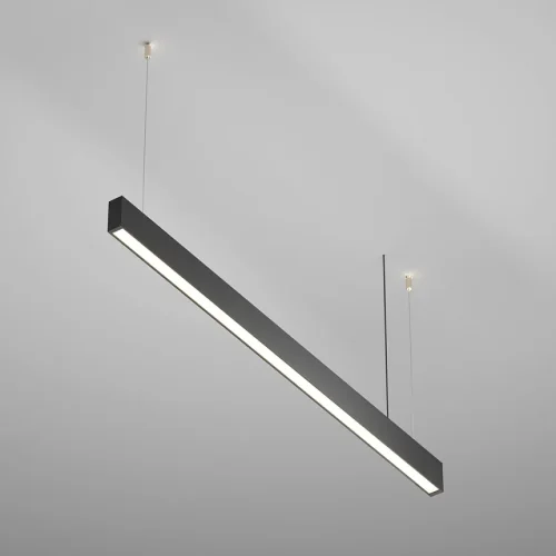 Светильник подвесной LED Basis P051PL-36W2.7-6K-B Maytoni чёрный на 1 лампу, основание чёрное в стиле минимализм хай-тек линейный