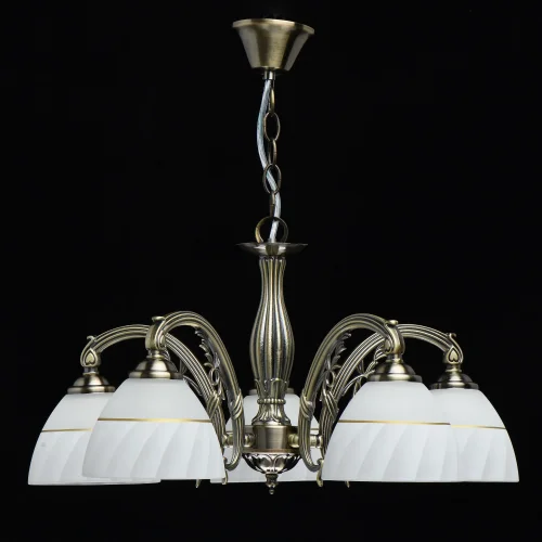 Люстра подвесная Ариадна 450018905 DeMarkt белая на 5 ламп, основание античное бронза в стиле классический  фото 3
