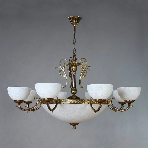 Люстра подвесная  SEVILLE 02140/8 PB AMBIENTE by BRIZZI белая на 16 ламп, основание бронзовое в стиле классический 