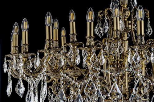 Люстра хрустальная подвесная Opera E 1.1.30.600 A Dio D'Arte без плафона на 30 ламп, основание античное бронза бронзовое в стиле современный фото 3