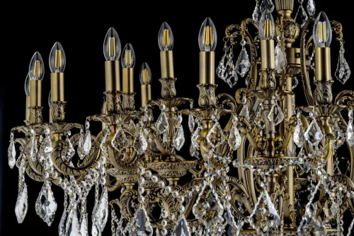 Люстра хрустальная подвесная Opera E 1.1.30.600 A Dio D'Arte без плафона на 30 ламп, основание античное бронза бронзовое в стиле современный фото 4
