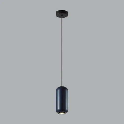 Светильник подвесной Cocoon 5060/1C Odeon Light синий 1 лампа, основание чёрное в стиле современный трубочки фото 4
